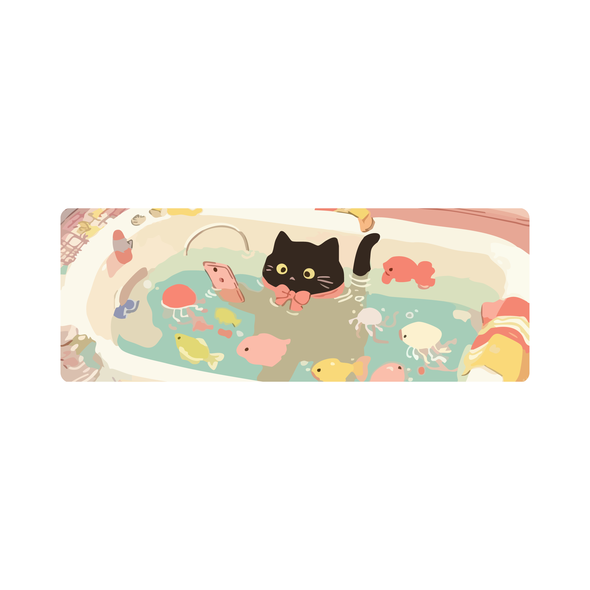 Mousepad Gatito en bañera 110x40 Classic | Custom