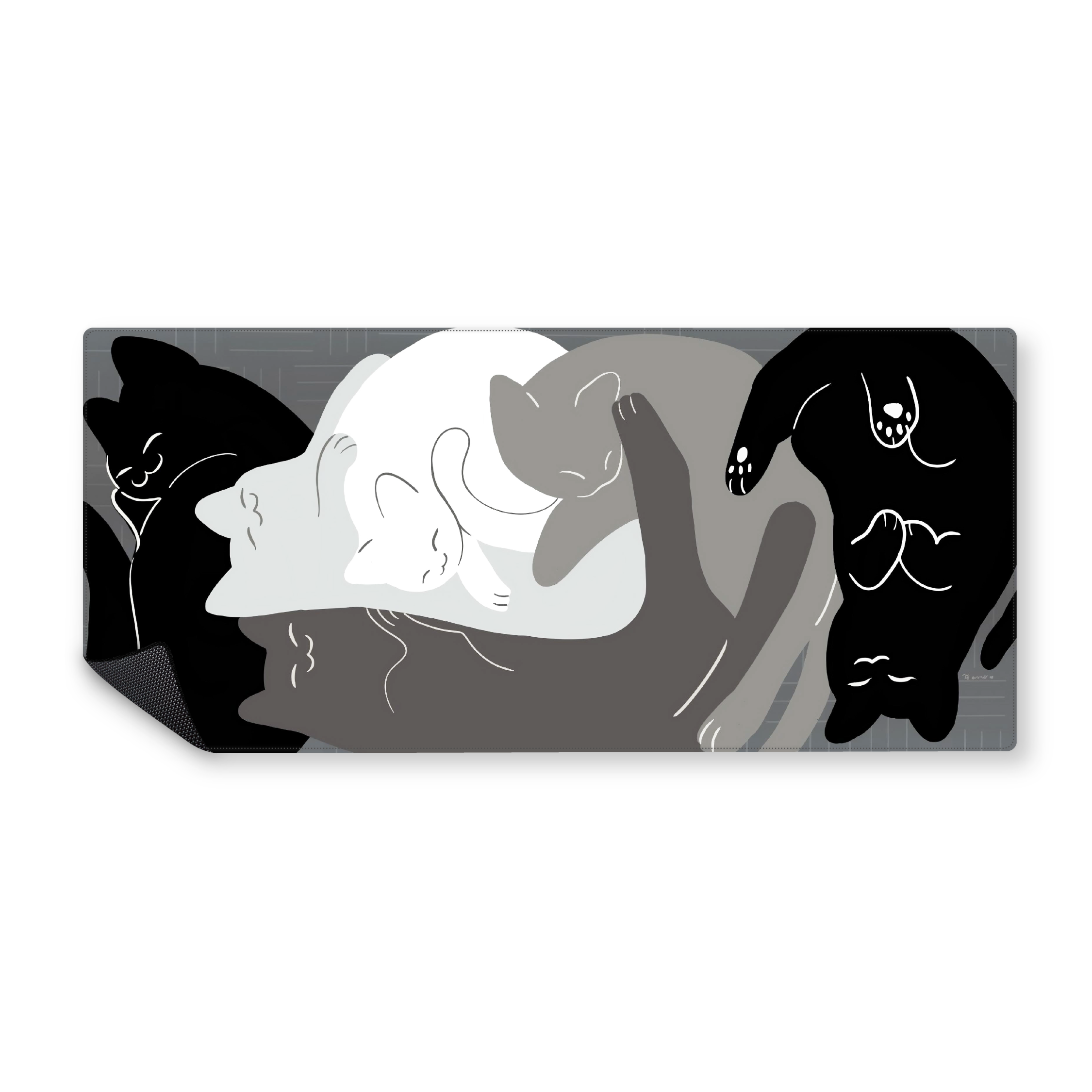 Mousepad Gatos blanco y negro 90x40 Classic | Custom