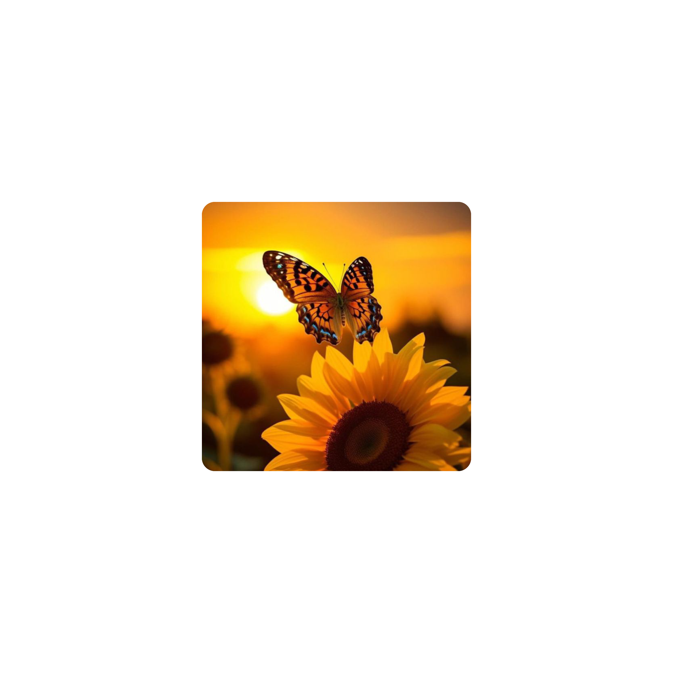 Mousepad Mariposa en girasol 25x25 Classic | Custom