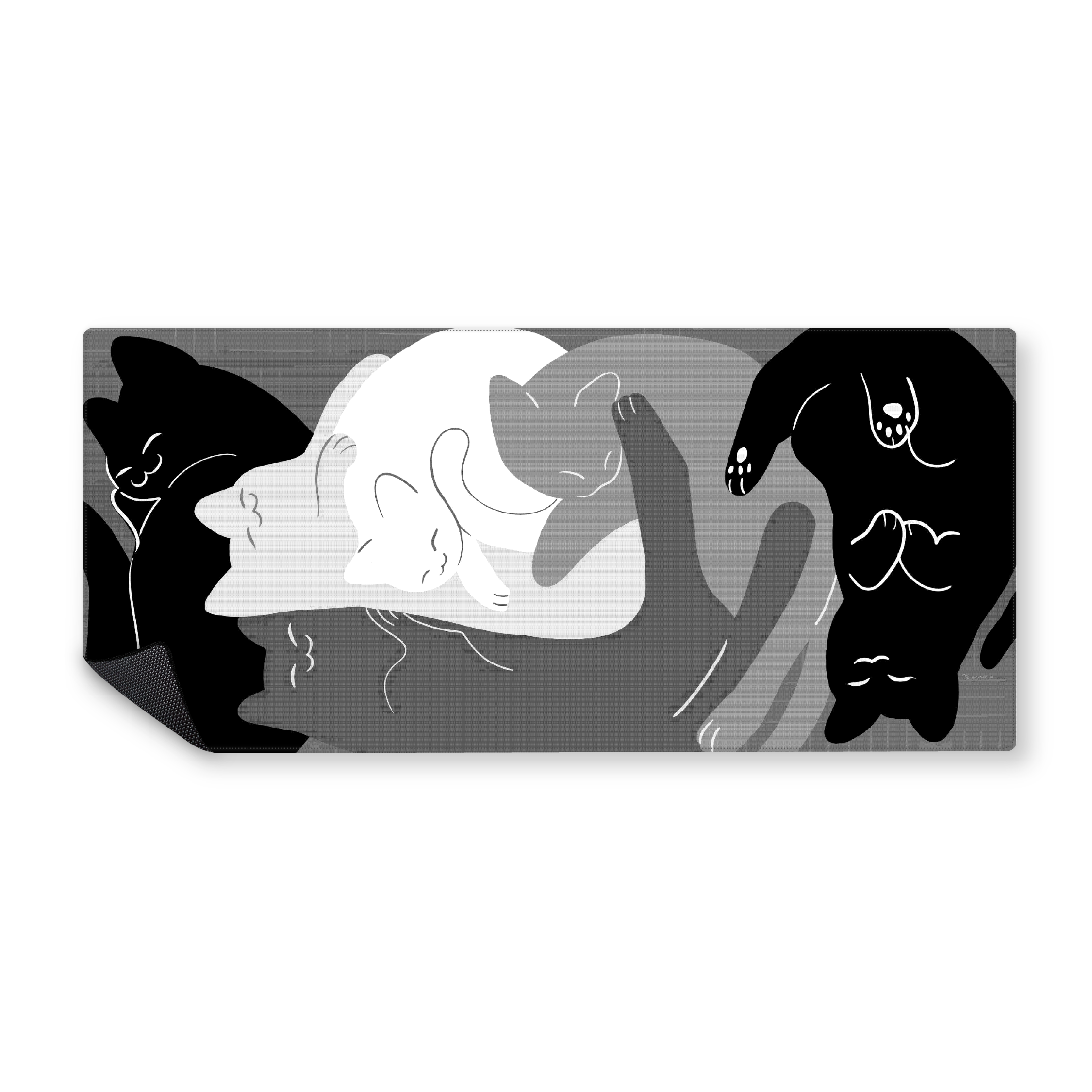 Mousepad Gatos Blanco y Negro 90x40 PRO | Custom