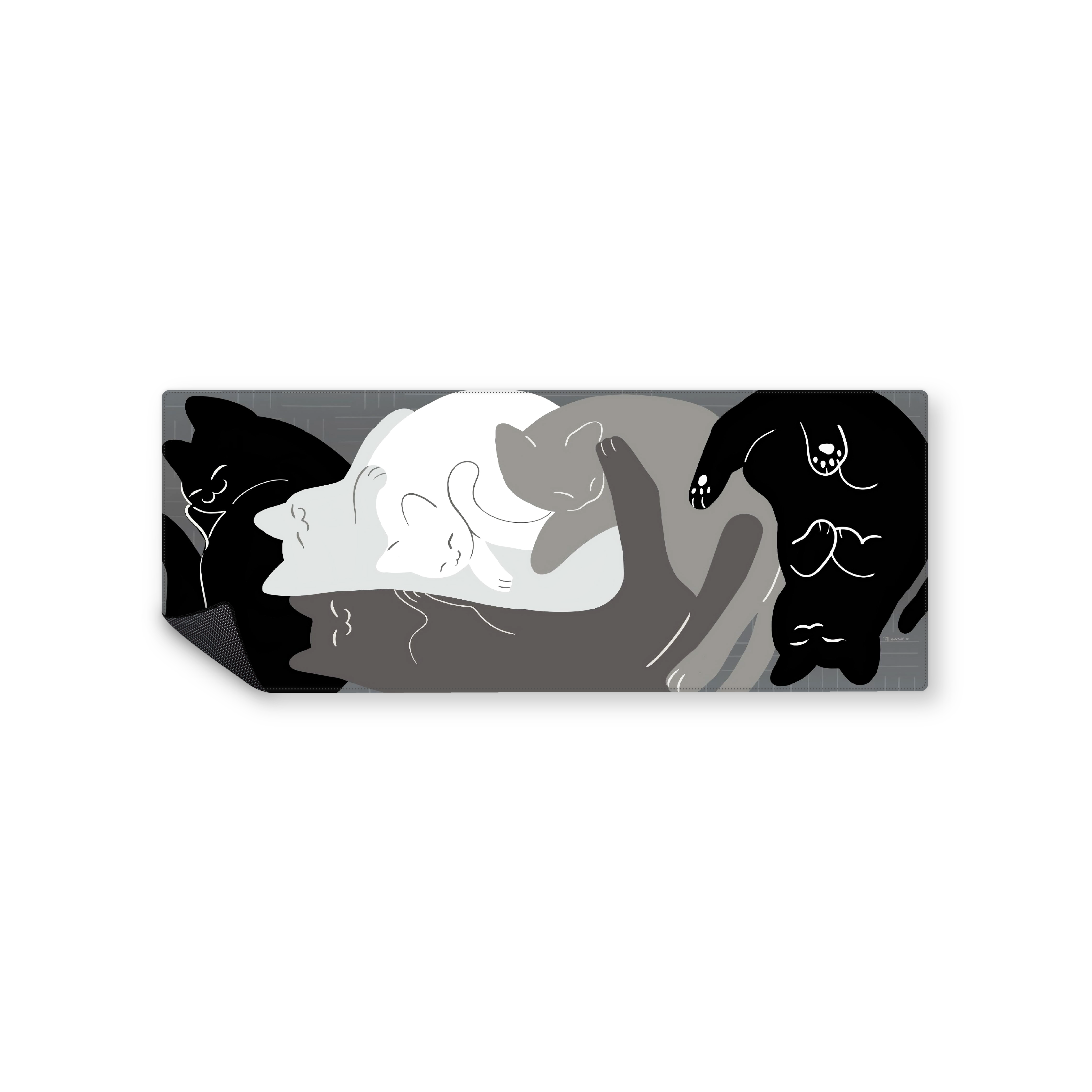 Mousepad Gatos blanco y negro 82x32 Classic | Custom