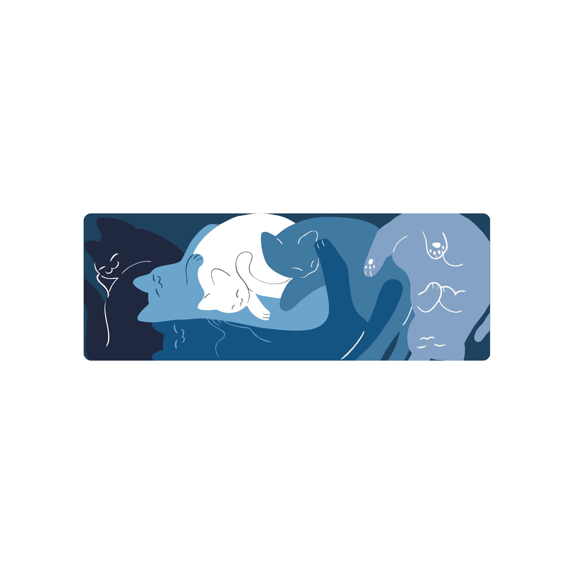 Mousepad Gatos azul y blanco 140x50 Classic | Custom