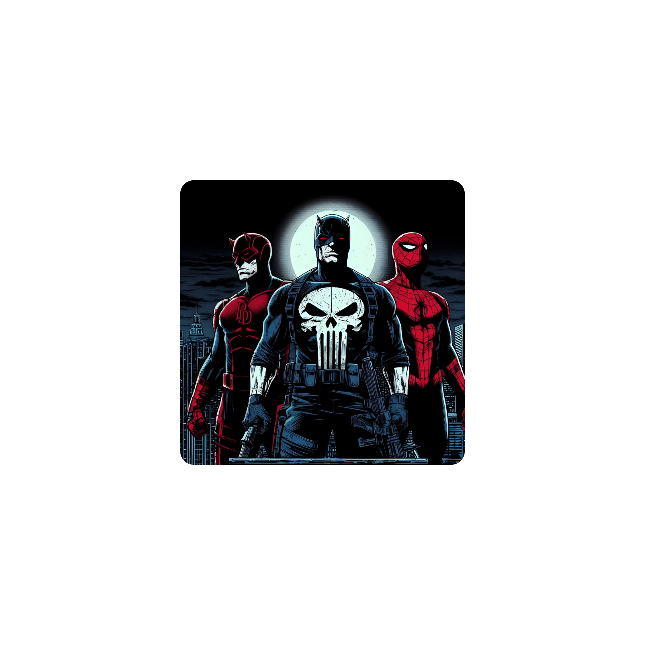 Mousepad daredevil punisher spiderman 30x30 Classic | Custom