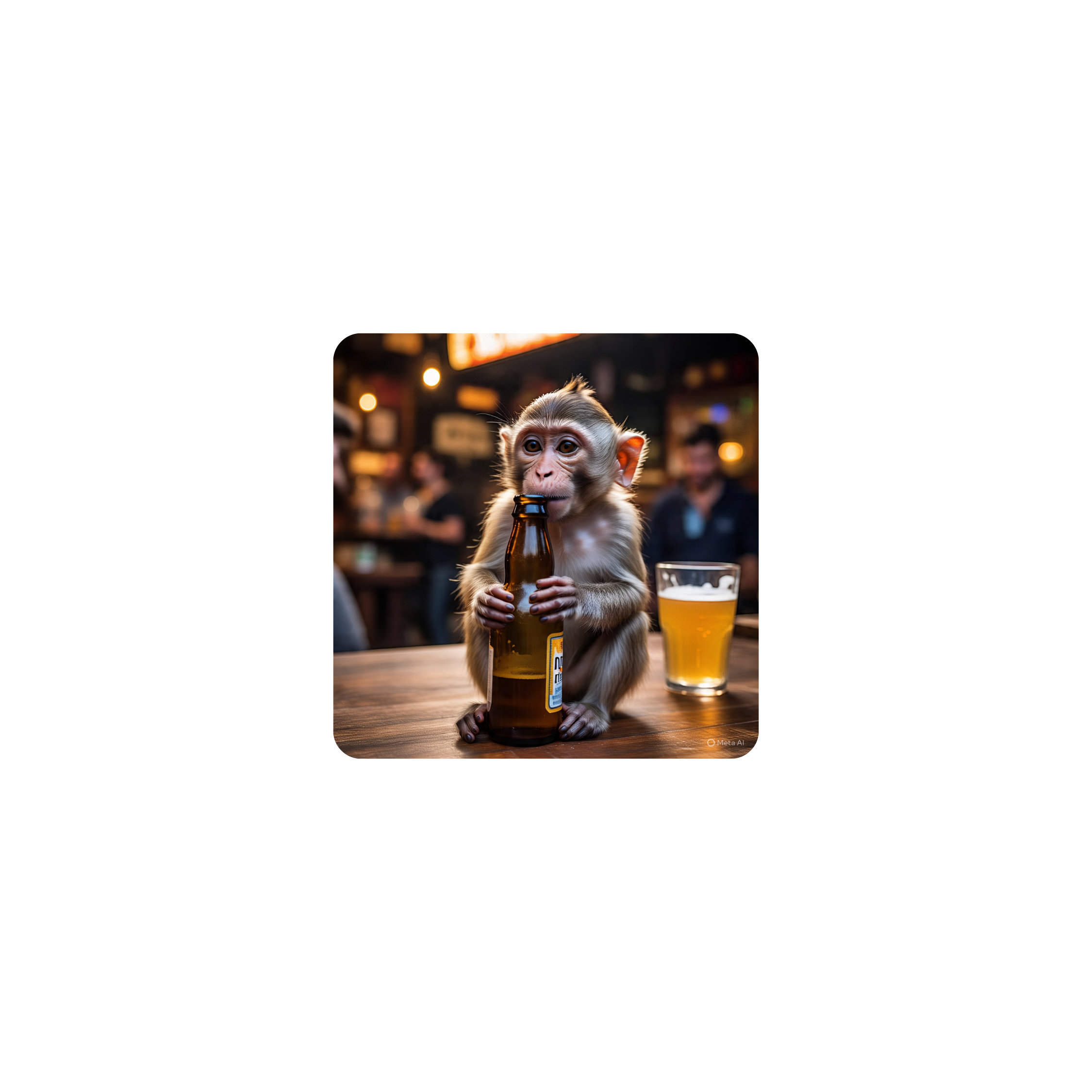 Mousepad monito tomando cerveza 25x25 Classic | Custom