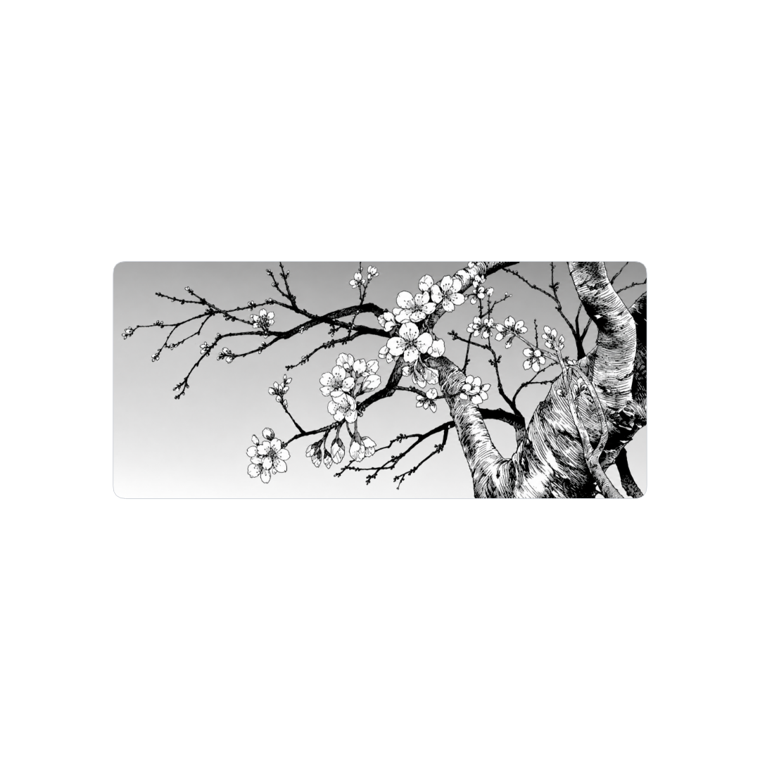 Mousepad flores blanco y negro