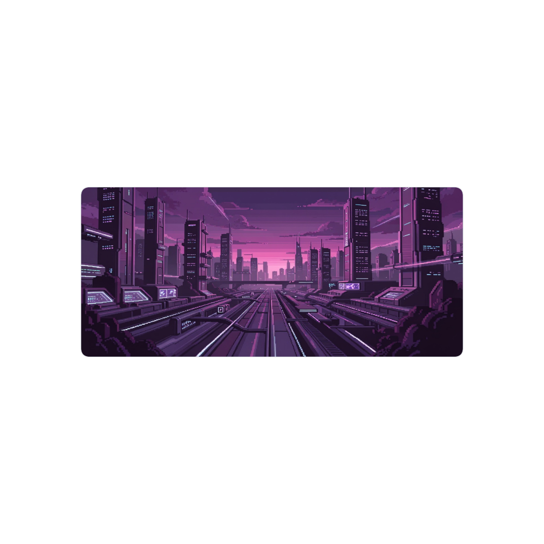 Paisaje futurista violeta