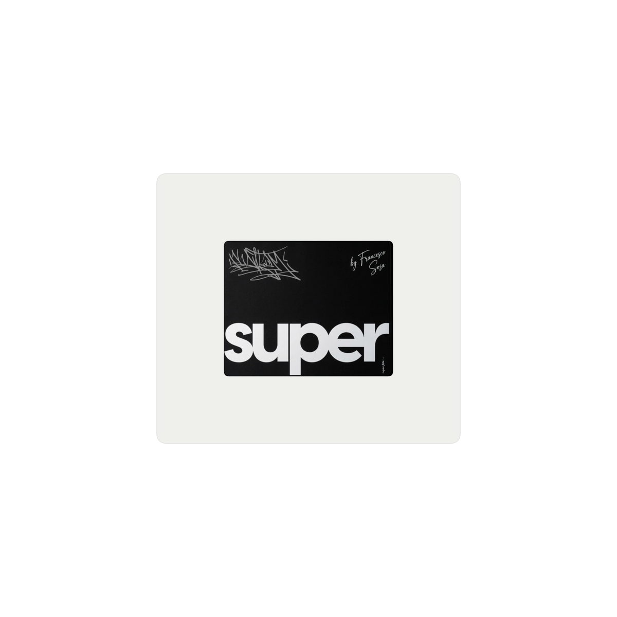 super negro con letras blancas