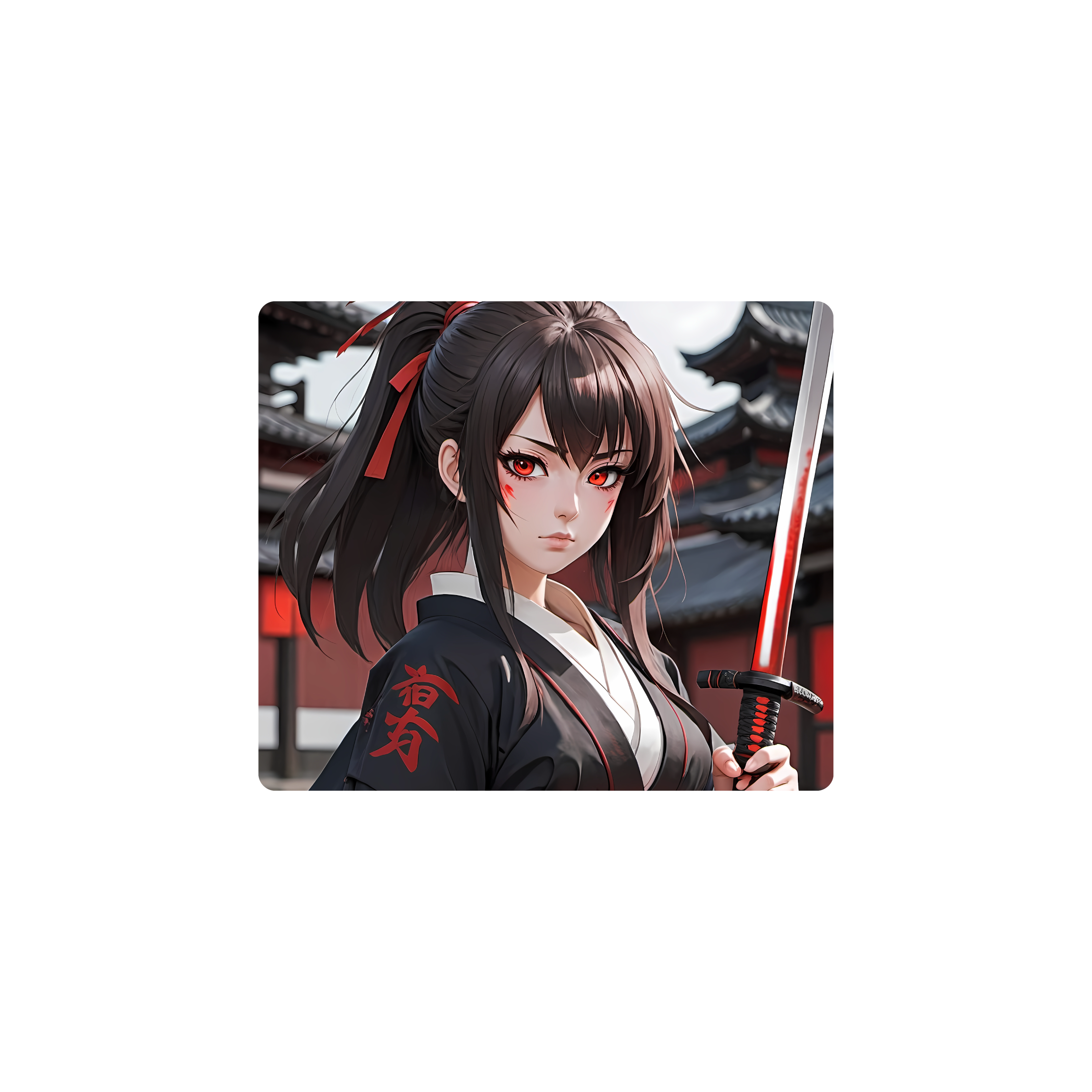 Mousepad waifu samurai 49x42 Classic | Custom