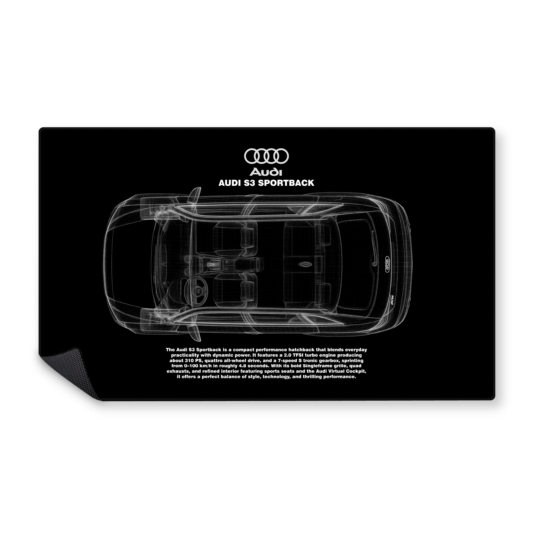 Mousepad AUDI S3 100x60 Classic | Custom