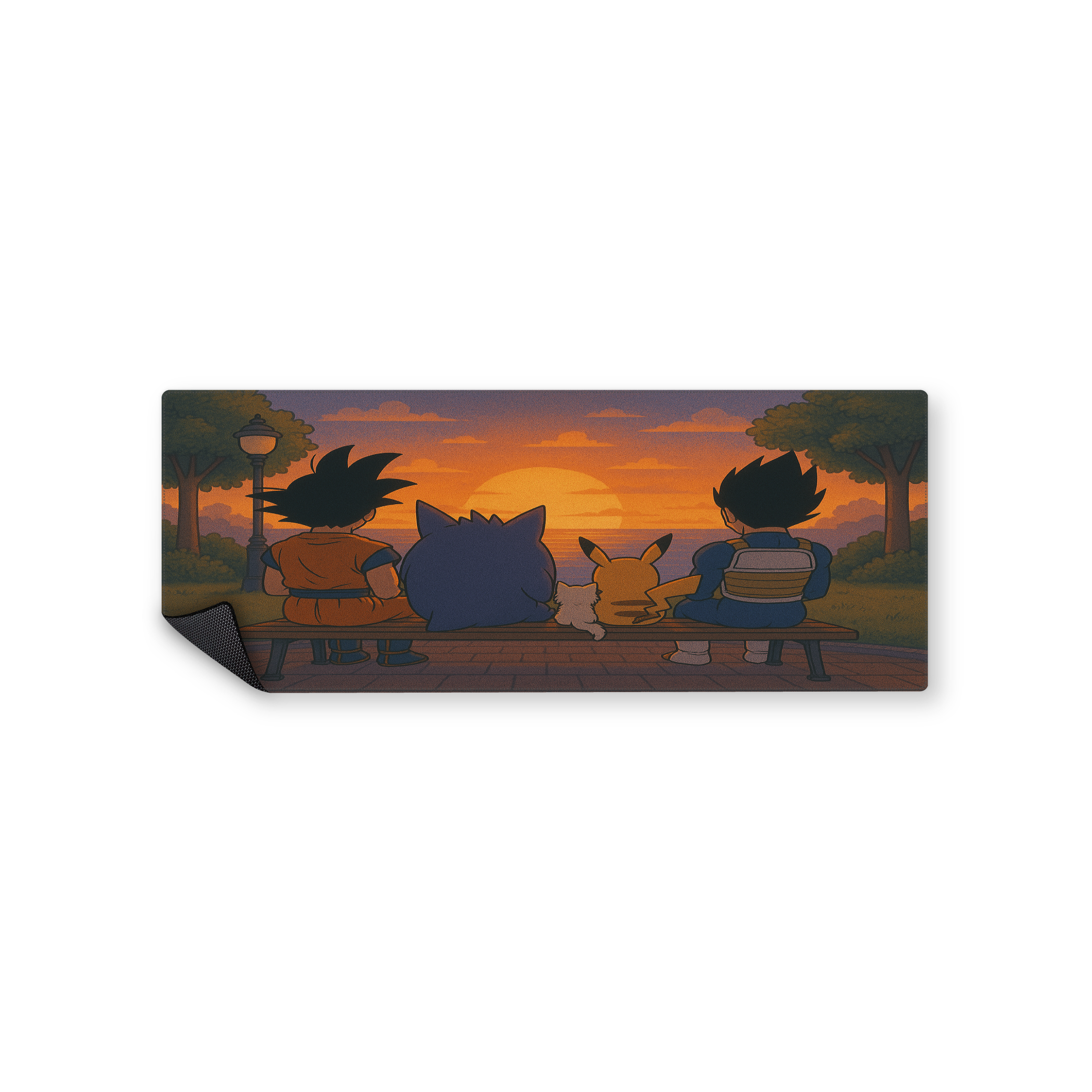 Mousepad Atardecer Dragon Ball y Pokemon 82x32 Classic | Custom