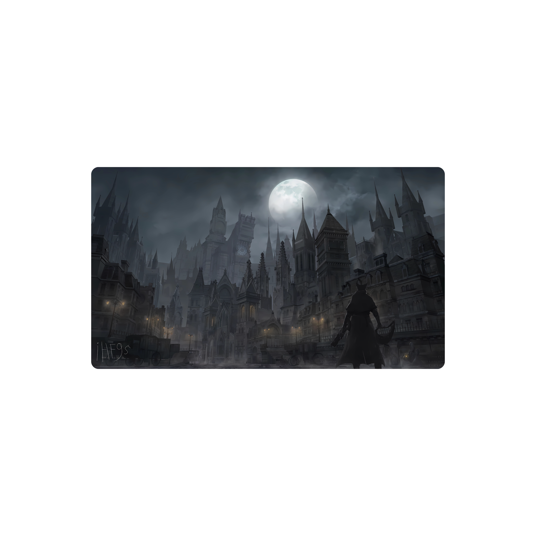 Mousepad Bloodborne City Night Fondo 88x50 Classic | Custom