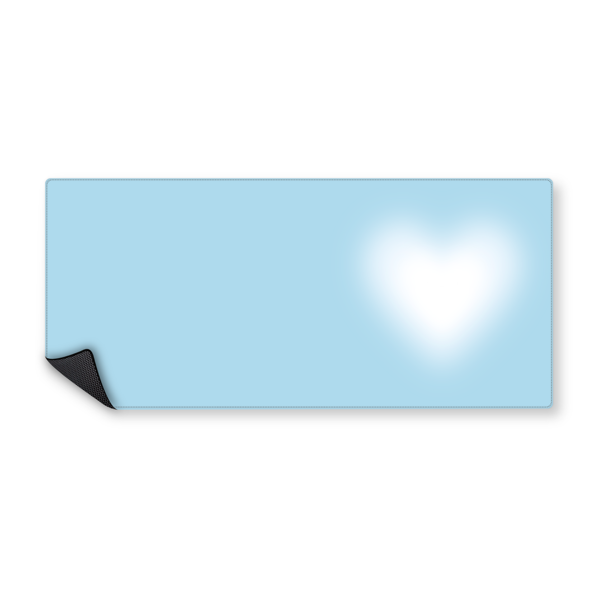 Mousepad Celeste con corazón 90x40 Classic | Custom