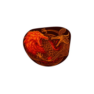 Red Dragons Cs Stickers 25x25 | MgM FORMS