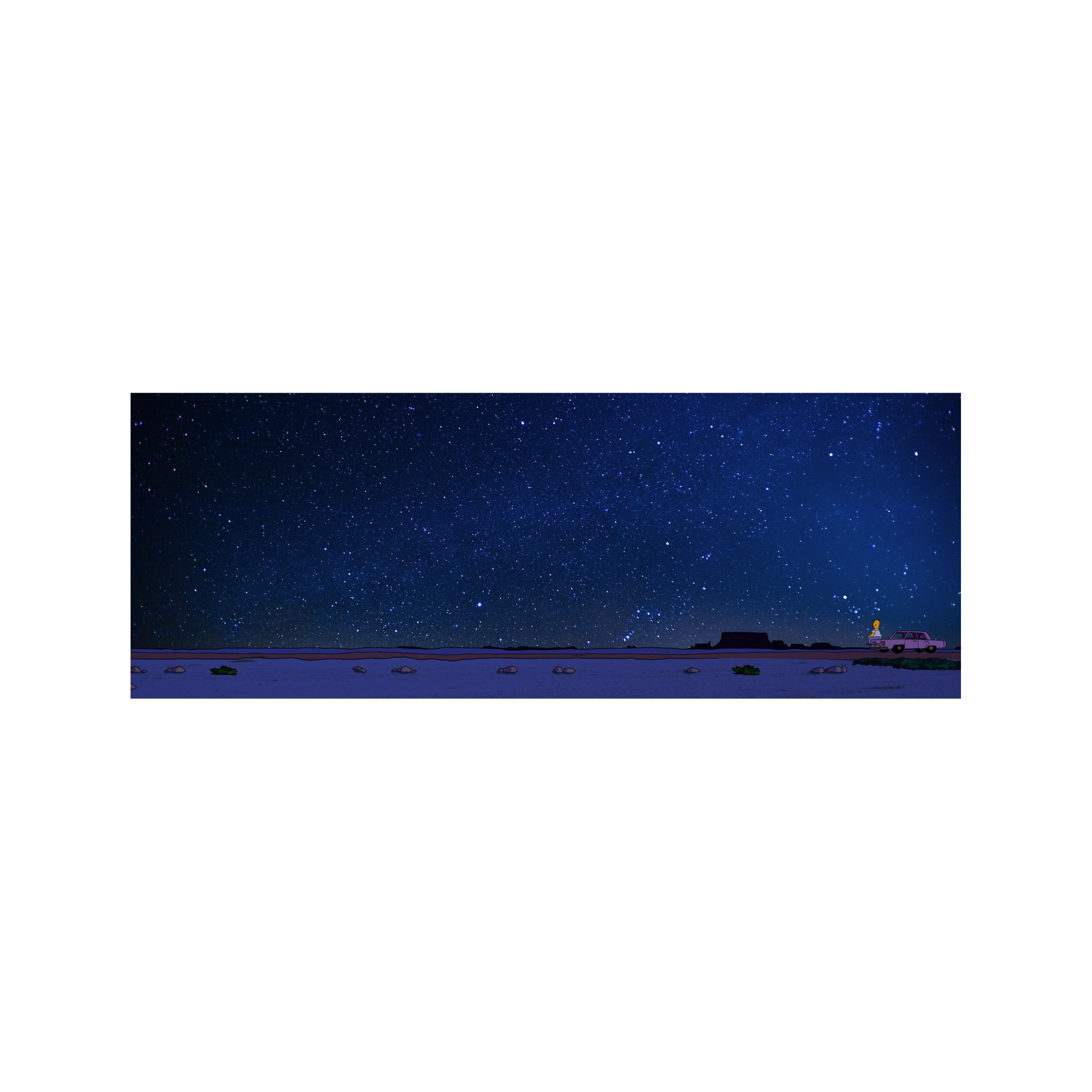 Mousepad Homero Simpson viendo las Estrellas 105x38 Classic | Custom