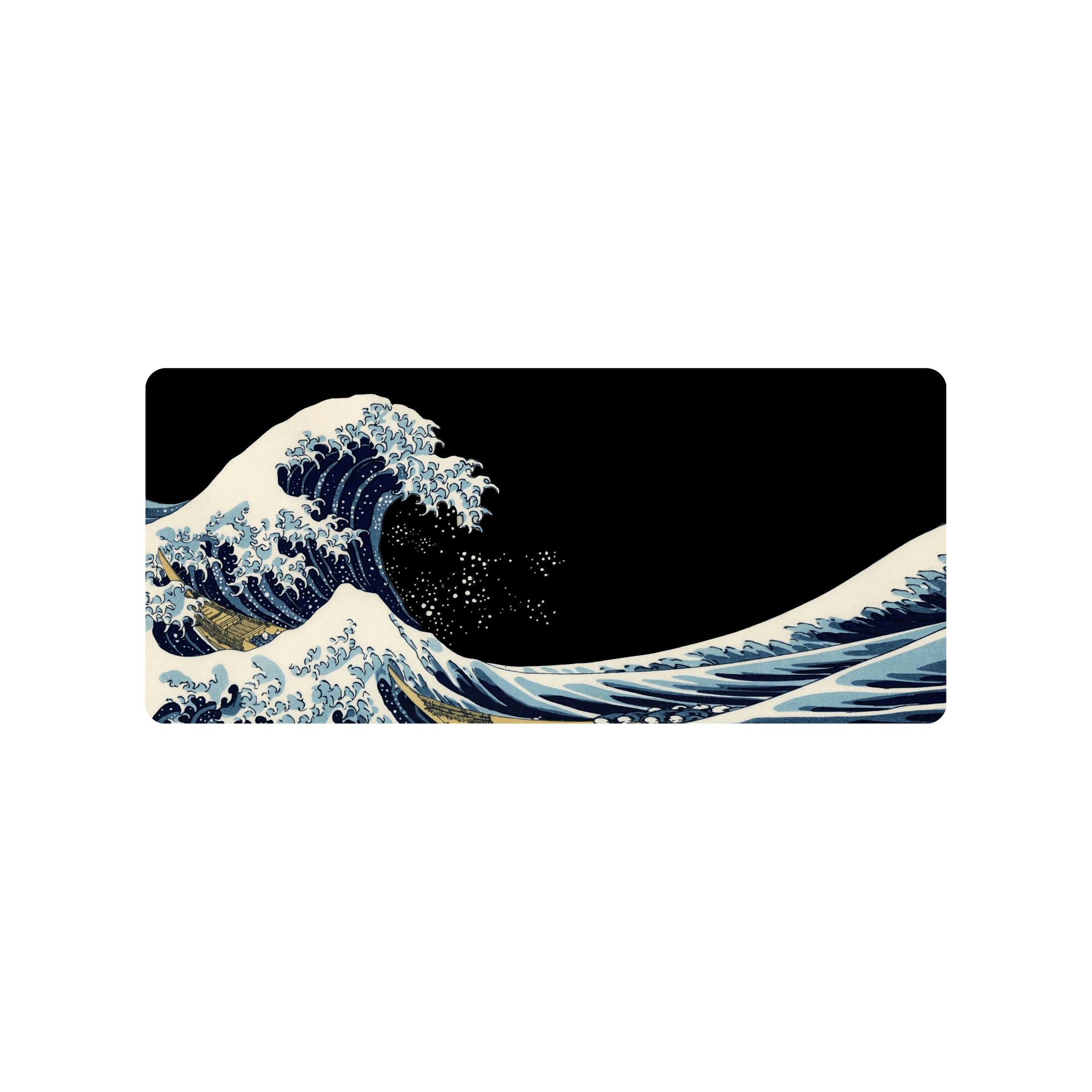 Mousepad Kanagawa great wave black 80x35 Classic | Custom