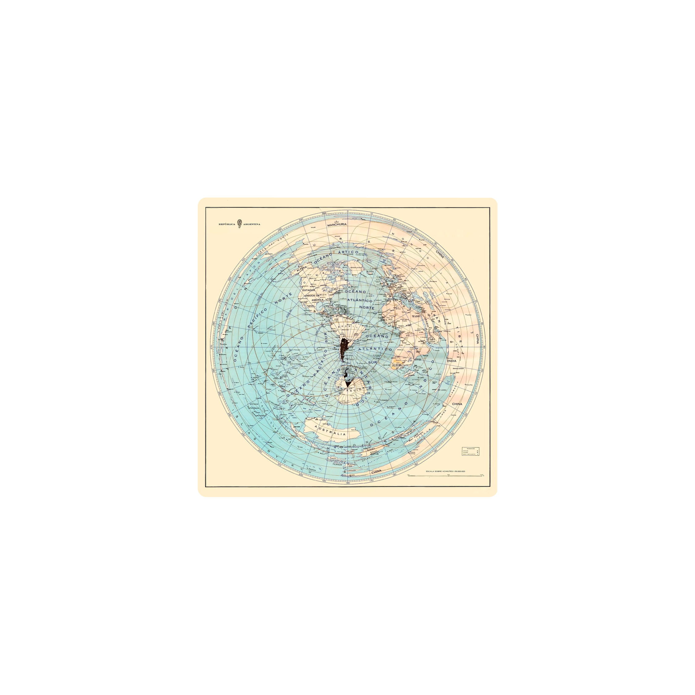 Mousepad Mapa Argentina Batallán 25x25 Classic | Custom
