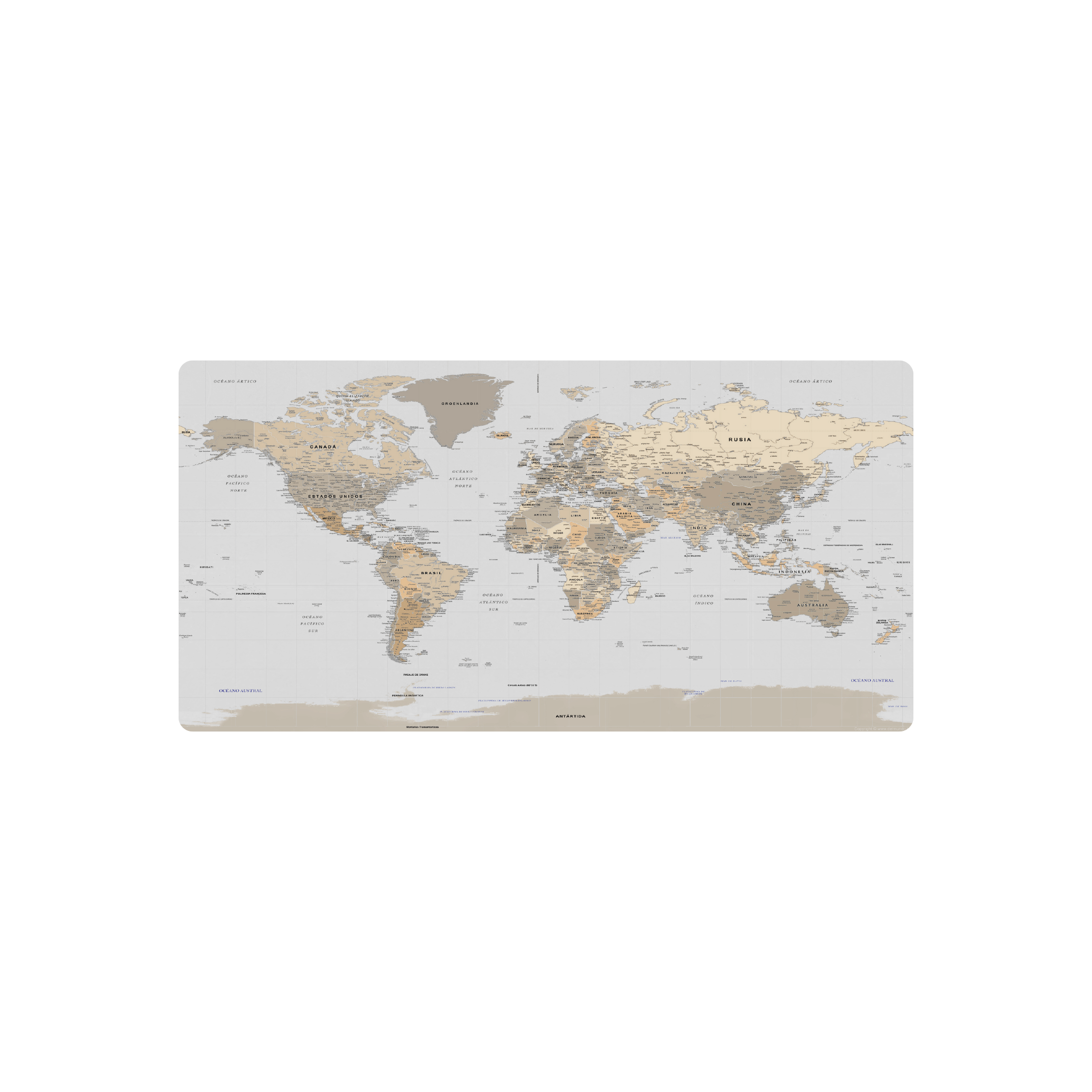 Mousepad Mapamundi sepia 80x40 PRO | Custom