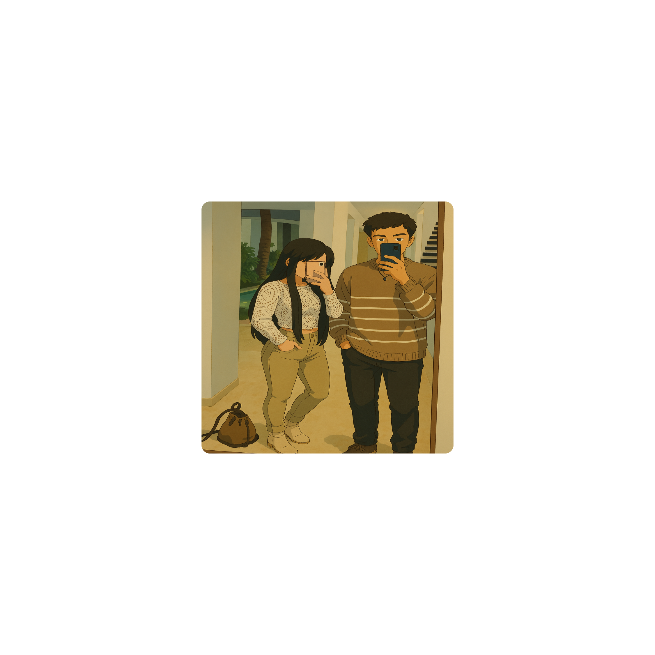 Mousepad Pareja estando lejos 25x25 Classic | Custom