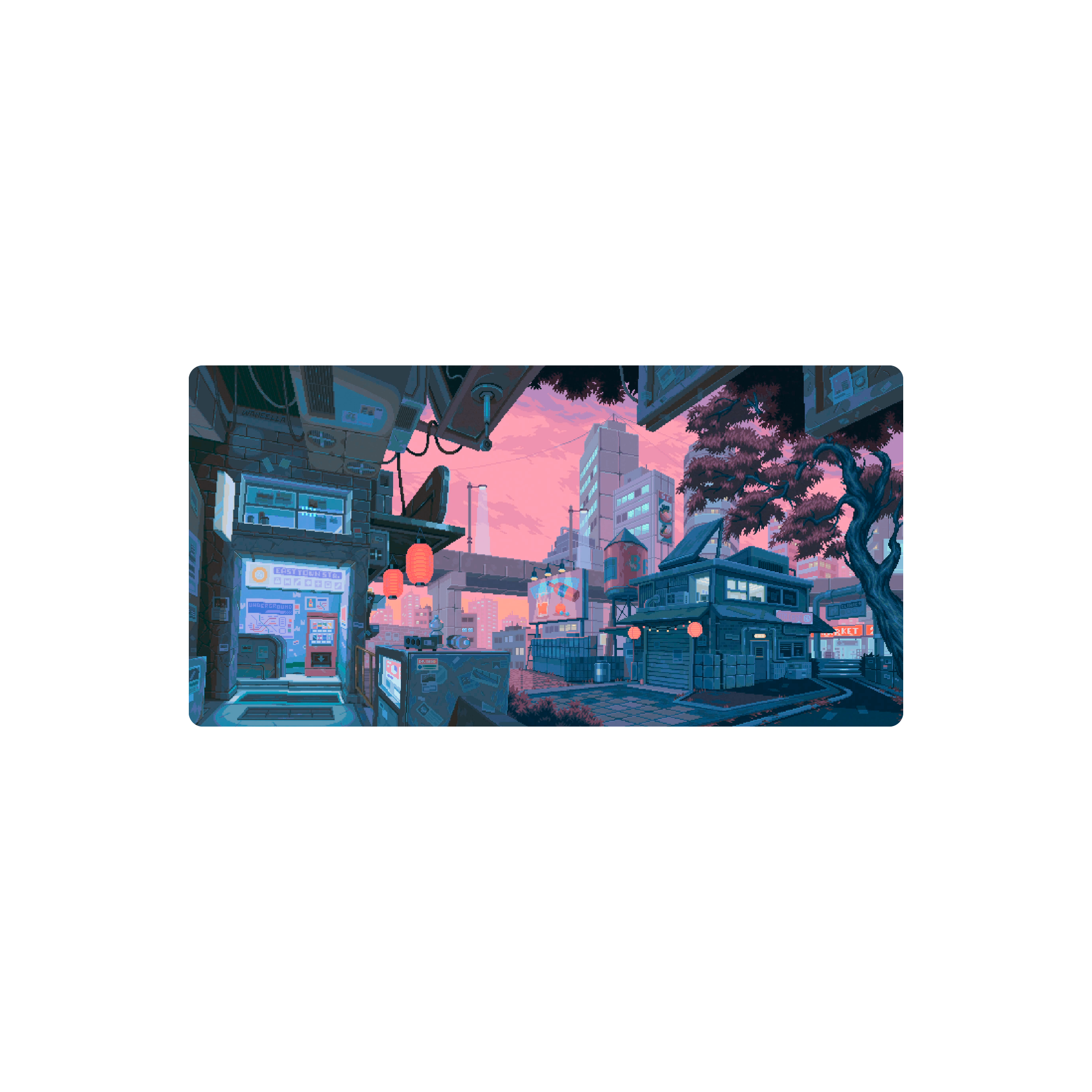 Mousepad Pixel Art East Town 70x35 PRO | Custom