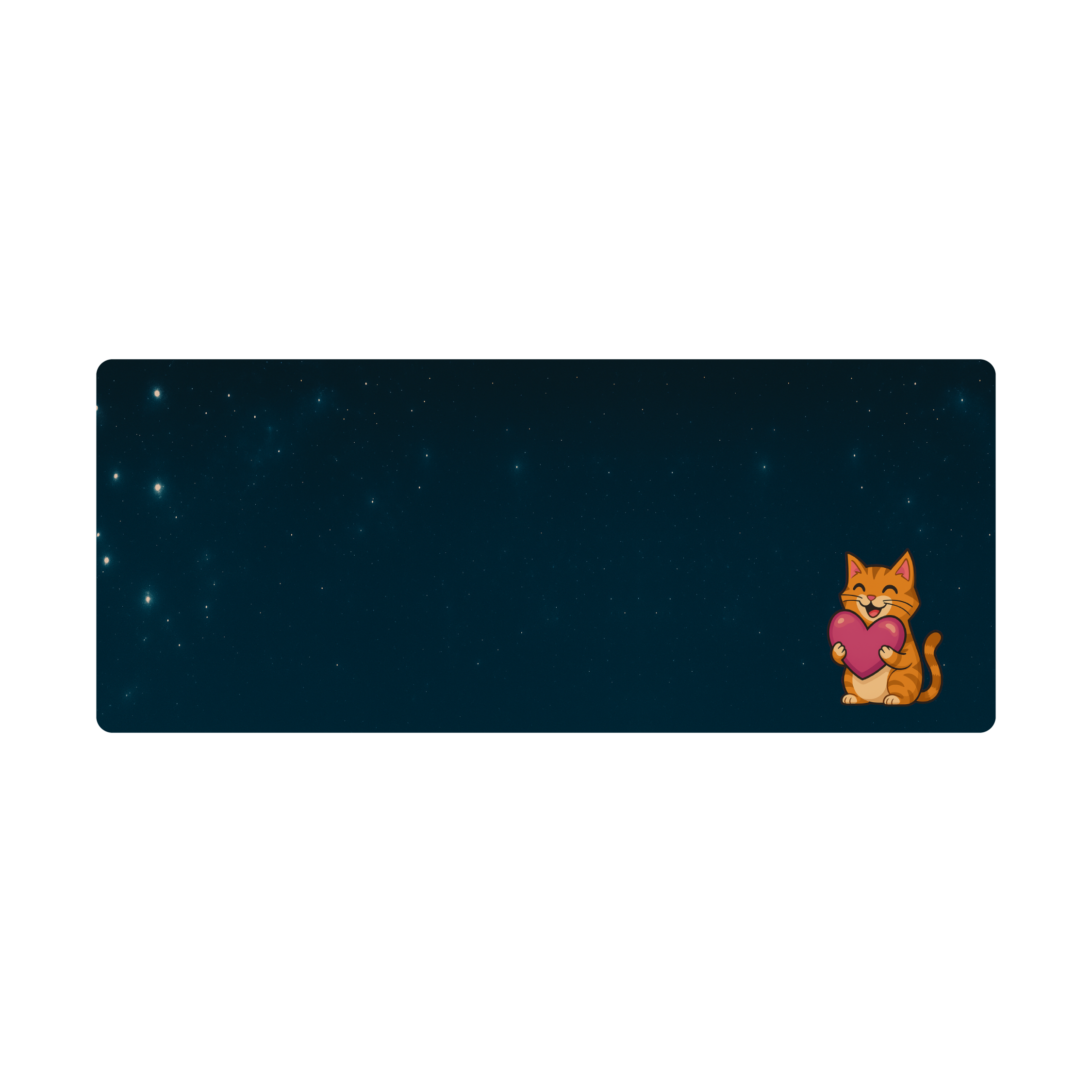 Mousepad gato con noche 64x26 Classic | Custom