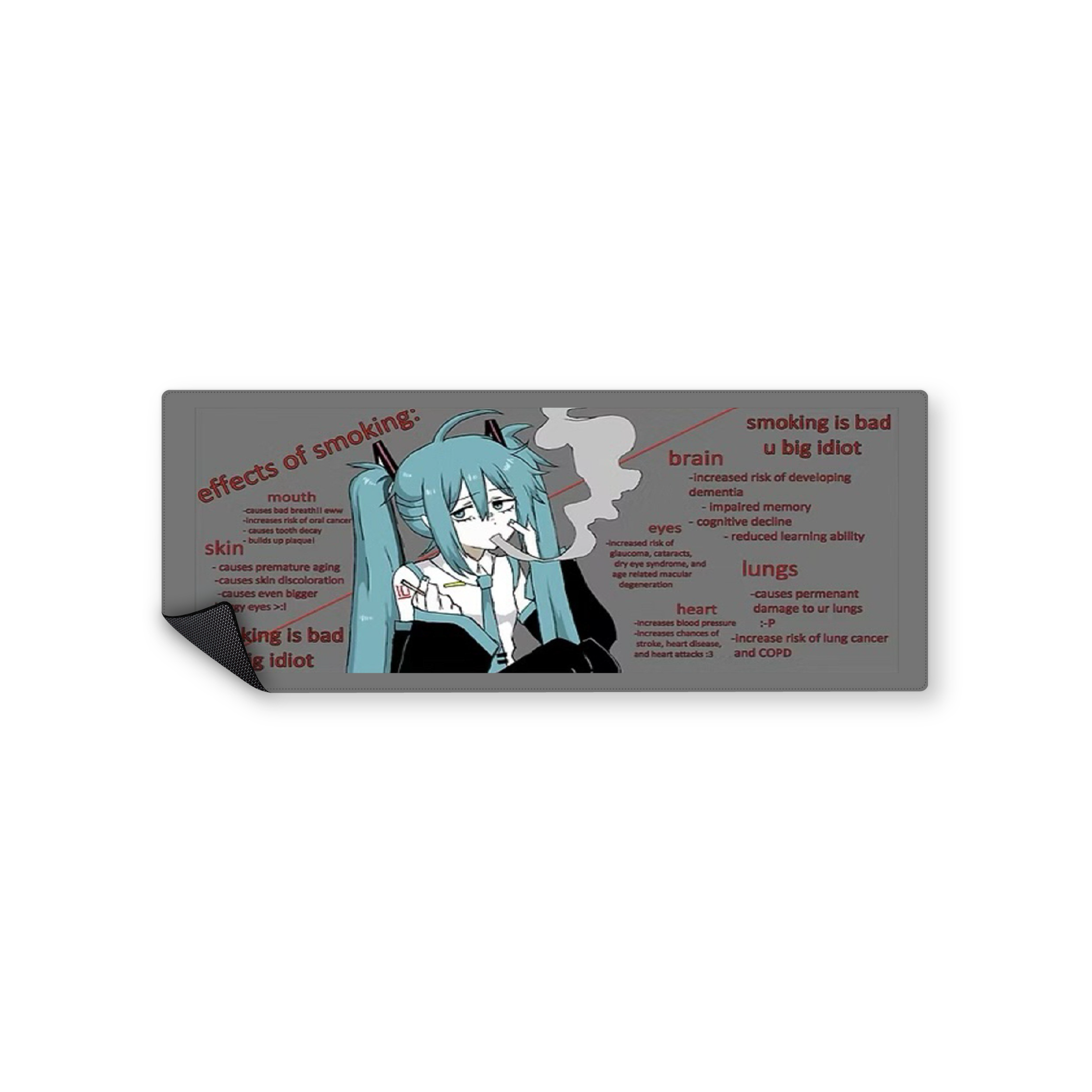 Mousepad miku smoking 82x32 Classic | Custom