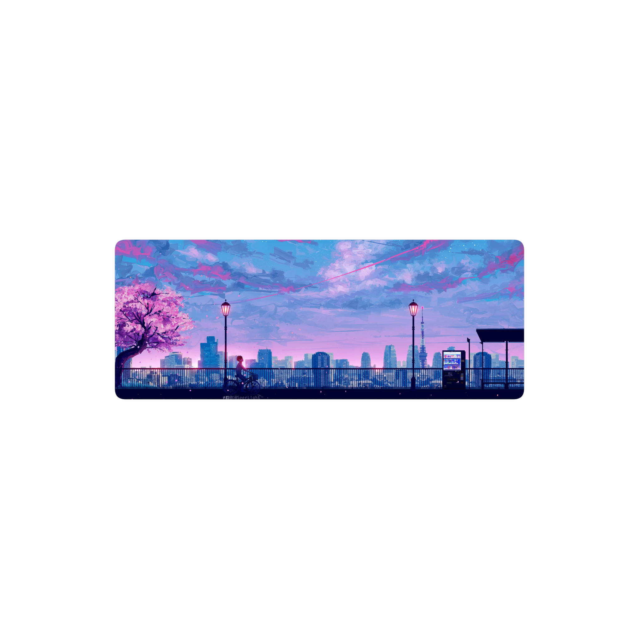 Anime White And Purple Landscape