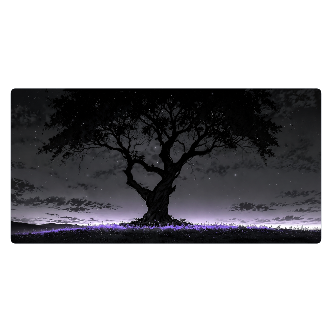Árbol con flores violetas