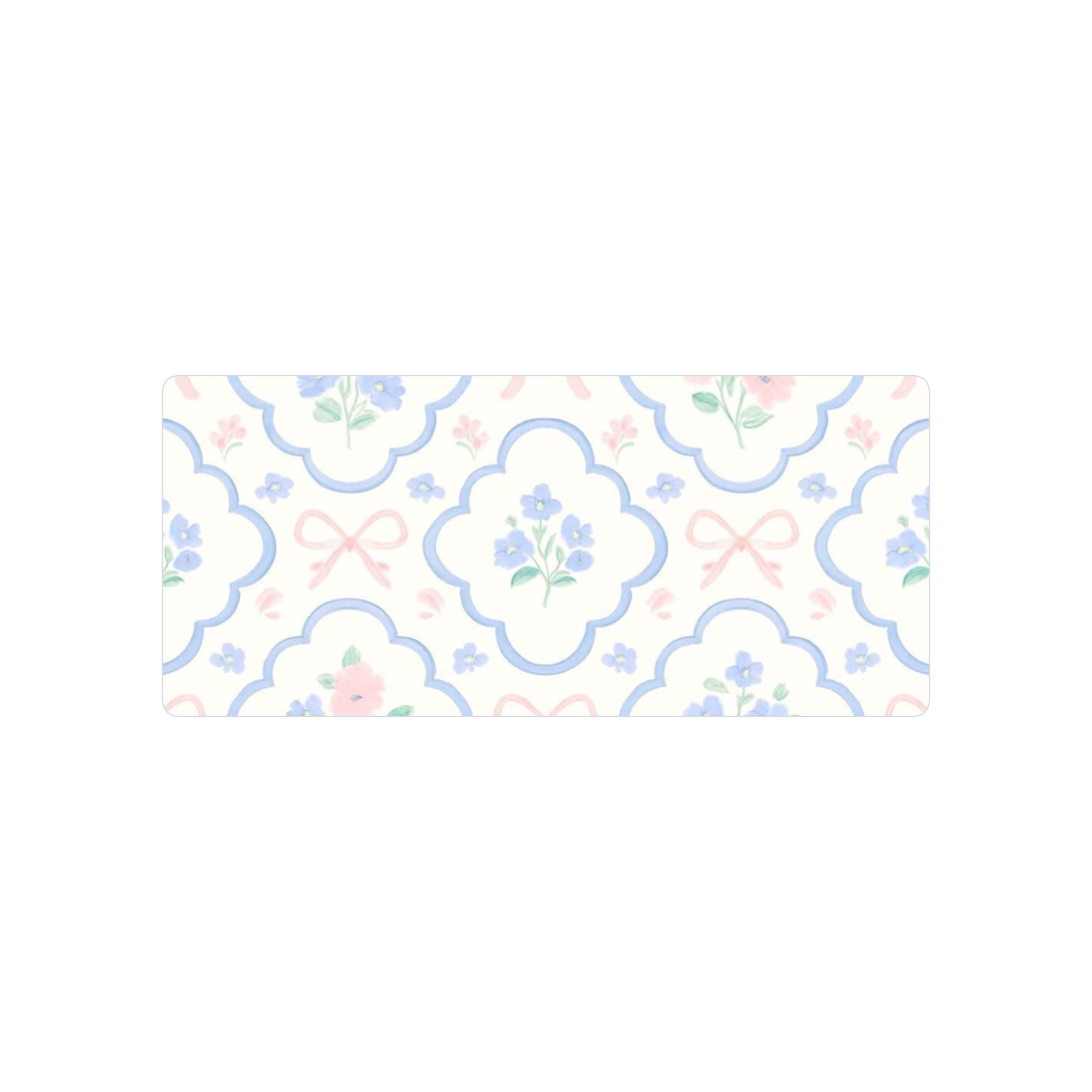 Flores y moños celestes