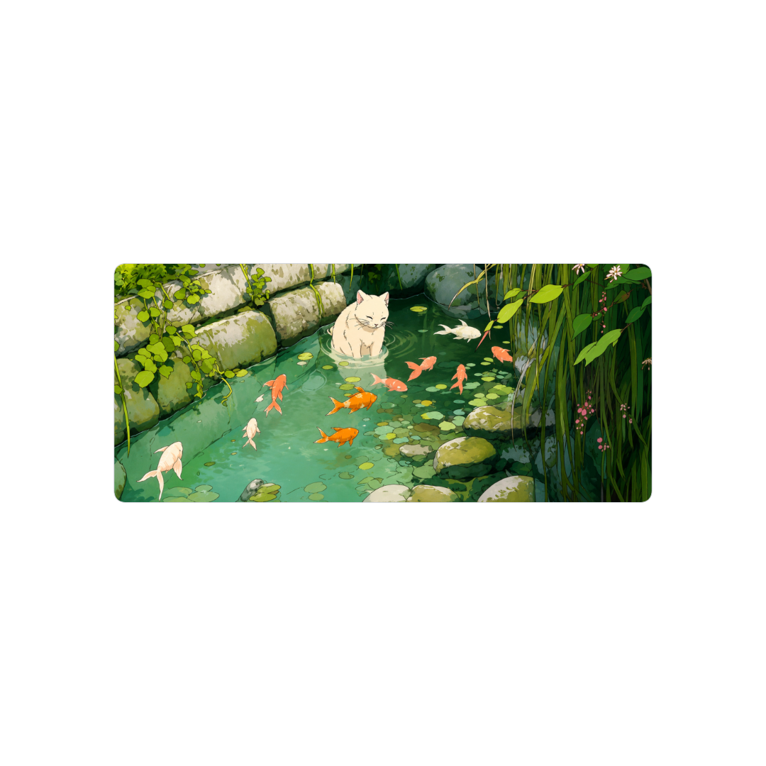 Gatito y koi