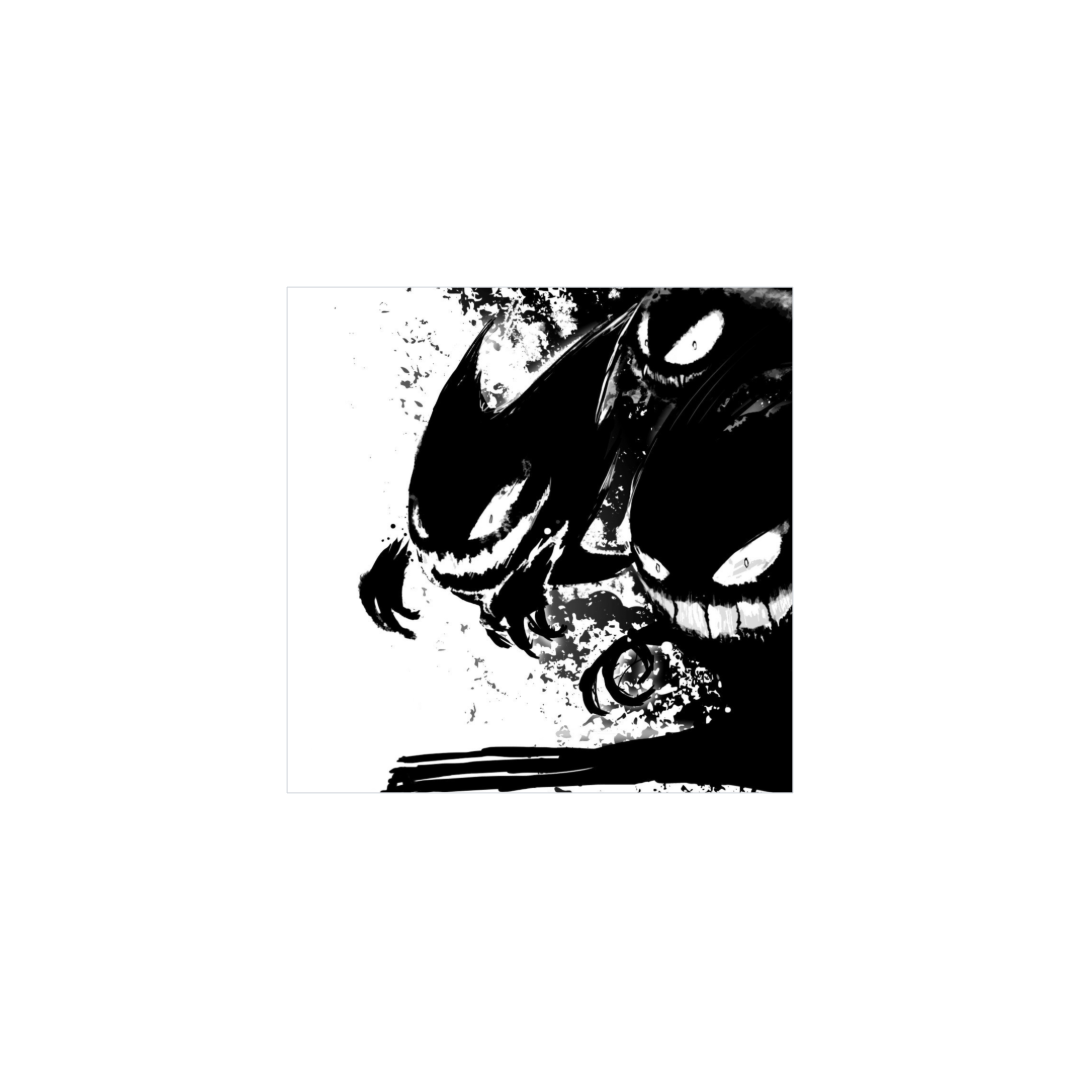 gengar blanco y negro