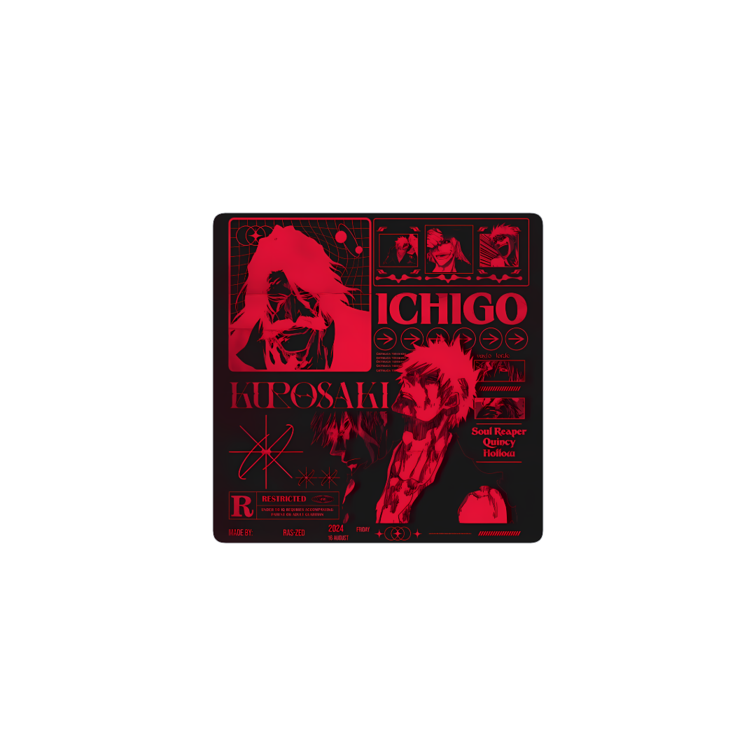 BLEACH ICHIGO BLACK AND RED