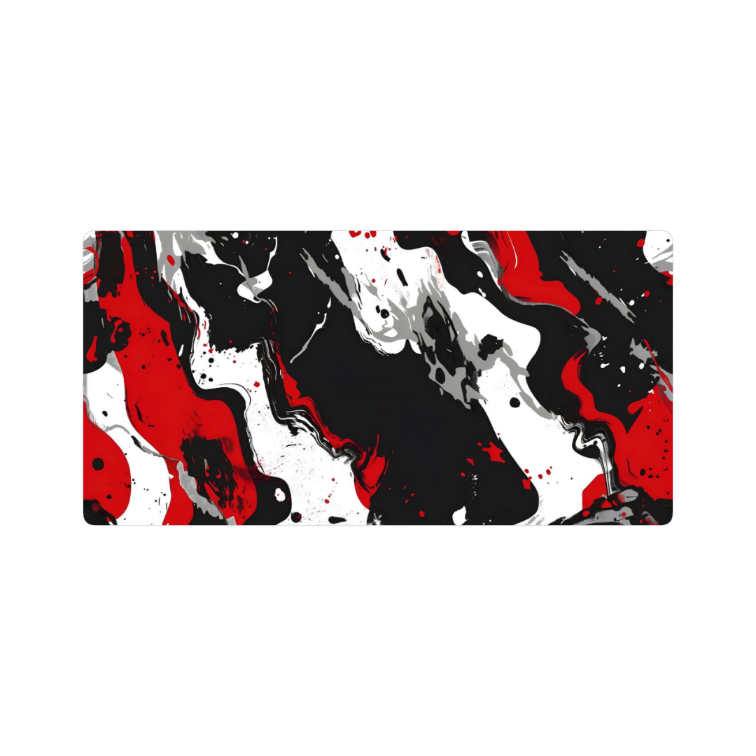 Liquid black, red and qithe